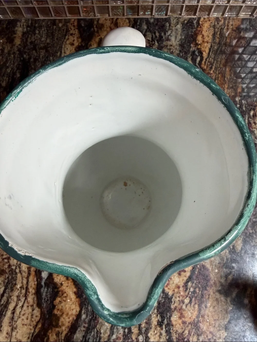 Vintage handmade 10” pitcher floral old world coastal * READ * - Picture 5 of 6